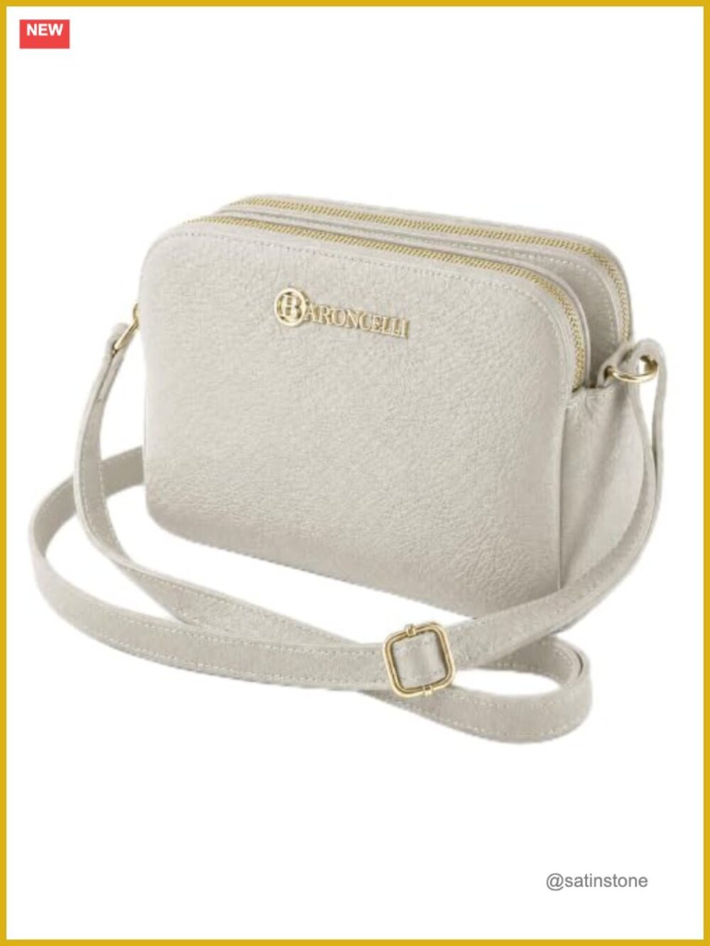 Handcrafted Italian Leather Crossbody Bag, 3-Compartment Design, Adjustable